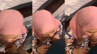 Hijab Pink Meki Sempit Kesakitan